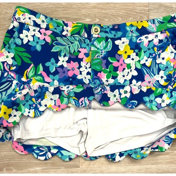 Lilly Pulitzer Golf Skort Size 10 🌸 Borealis Blue Social Sunset Scallop Hem - Picture 3 of 8